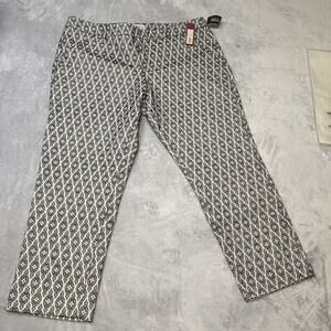 NWT Merona Ankle Pants‎ Classic Black & White Jaquard Diamond Pattern Women’s 18